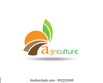 Agriculture Logo Template Design. Icon, Sign or Symbol, organic, farm, nature, ecology. Vector flat design