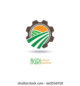 Agriculture Logo Template Design. Icon, Sign or Symbol. farm, ecology. Flat design