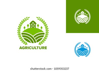 Agriculture Logo Template Design Vector, Emblem, Design Concept, Creative Symbol, Icon