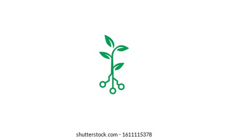 Agriculture Logo Template Design. Vector abstract shapes for green technology brand, logo, label design. Eco, organic, tree, energy, natural resources tech.