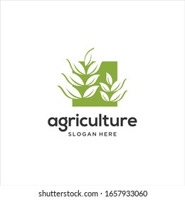 Agriculture Logo Template Design Vector, Emblem, Design Concept, Creative Symbol, Icon