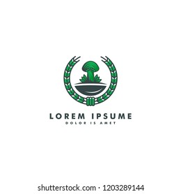 Agriculture logo template, mushrooms icon symbol vector illustration