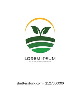 Agriculture logo template suitable for businesses and product names. This stylish logo design could be used for different purposes for a company, product, service or for all your ideas.
