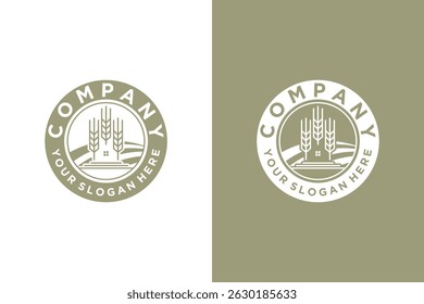 logotipo da agricultura, logotipo da fazenda de trigo, referência do logotipo para sua empresa