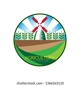 Agriculture logo with wind mill