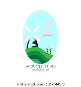Agriculture logo with wind mill