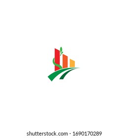 Logotipo agrícola.Diseño del logotipo del vector de hoja de árbol, concepto ecológico