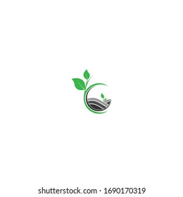 Logotipo agrícola.Diseño del logotipo del vector de hoja de árbol, concepto ecológico