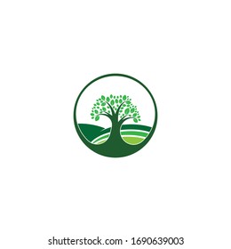 Agriculture Logo.Tree leaf vector logo design, eco-friendly concept