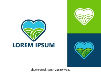 Agriculture love logo template design vector