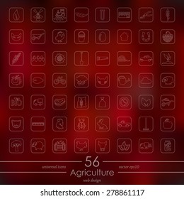 agriculture modern icons for mobile interface on blurred background