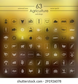 agriculture modern icons for mobile interface on blurred background