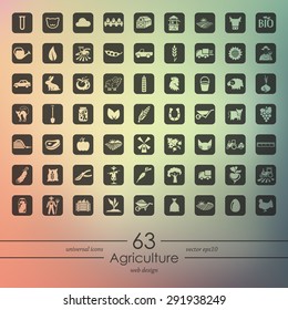 agriculture modern icons for mobile interface on blurred background