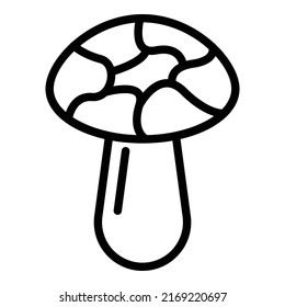 Agrarpilz-Symbol, Umriss-Vektorgrafik. Schütteln Sie Essen. Fungi-Morel