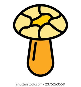 Agriculture mushroom icon outline vector. Shitake food. Fungi morel color flat