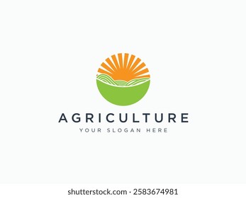 Agriculture and natural farm logo design vector template