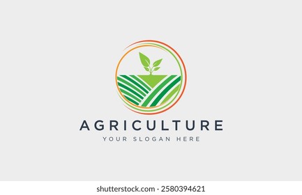 Agriculture and natural logo design vector template