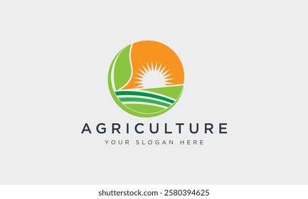 Agriculture and natural logo design vector template