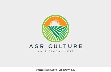 Agriculture and natural logo design vector template