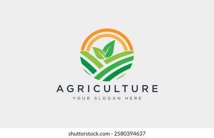 Agriculture and natural logo design vector template