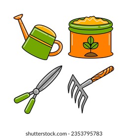 agriculture objects vector illustrations set