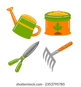 agriculture objects vector illustrations set