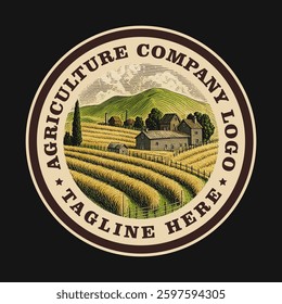 Agriculture and organic farm logo badge