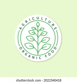 Agriculture organic food logo or illustration label, sticker vector