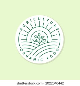 Agriculture organic food logo or illustration label, sticker vector