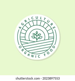Agriculture organic food logo or illustration label, sticker vector