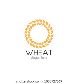 Agriculture Organic Wheat Logo Template Vector Icon Design 