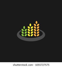 Agriculture Organic Wheat Logo Template Vector Icon Design 