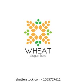 Agriculture Organic Wheat Logo Template Vector Icon Design 