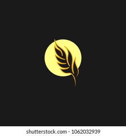 Agriculture Organic Wheat Logo Template Vector Icon Design 