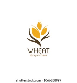 Agriculture Organic Wheat Logo Template Vector Icon Design 