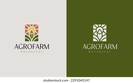 Agriculture Plant Leaf Logo Template. Universal creative premium symbol. Vector illustration. Creative Minimal design template. Symbol for Corporate Business Identity