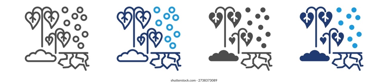 agriculture pollution icon sheet multiple style