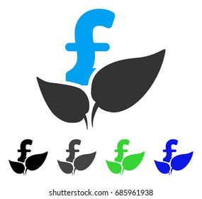 Agriculture Pound Startup flat vector pictogram. Colored agriculture pound startup gray, black, blue, green icon variants. Flat icon style for graphic design.