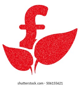 Agriculture Pound Startup grainy textured icon for overlay watermark stamps. Flat symbol with unclean texture. Dotted vector red ink rubber seal stamp with grunge design on a white background.