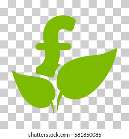 Agriculture Pound Startup vector icon. Illustration style is a flat iconic eco green symbol on a transparent background.