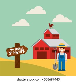 agriculture production landscape icon vector illustration design