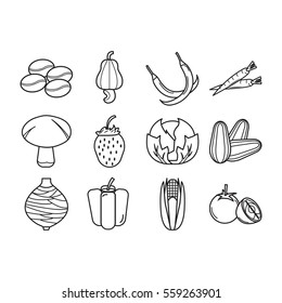 agriculture products icon set illustration