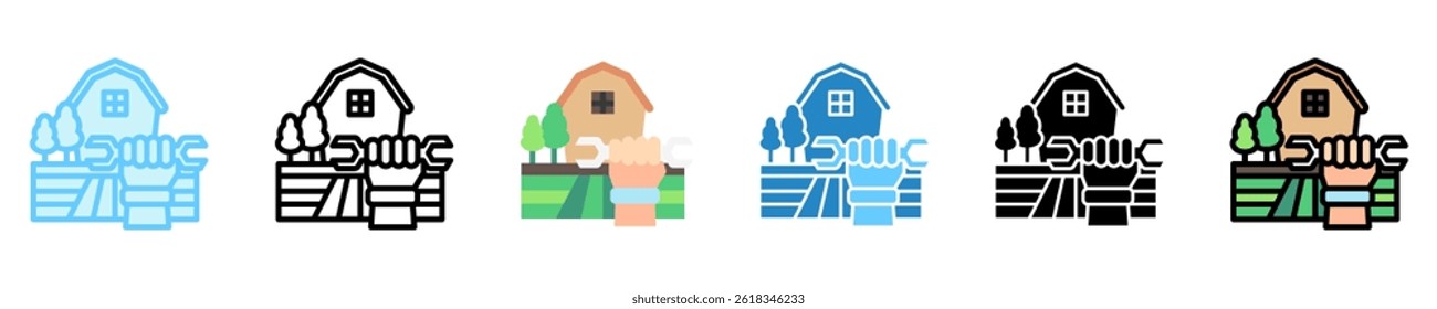 Agriculture Reform multi style, mini illustration icon. use for modern concept, print, UI, UX kit, web and app development. Vector EPS 10, related to business, green industry, and eco friendly