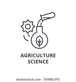 Agriculture Science Line Icon, Outline Sign, Linear Symbol, Vector, Flat Illustration