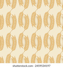 agriculture seamless wheat pattern vector design