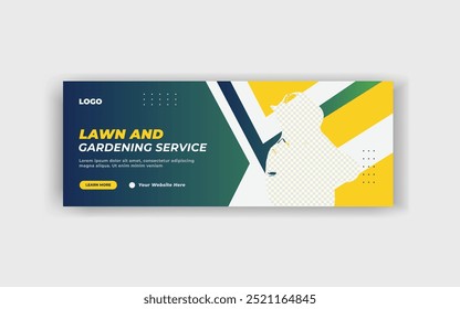 
Agriculture services social media cover and web banner template
