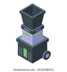 Agriculture shredder icon isometric vector. Garden work tool. Woodland automaton