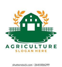 Agriculture simple logo design vector template. Farm House logo design vector