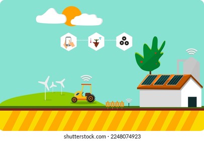 Agriculture Smart farm , smart farmer is using technology management 