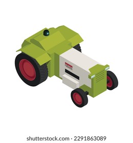 Icono isométrico de agricultura inteligente con ilustración vectorial de vehículo robótico 3d